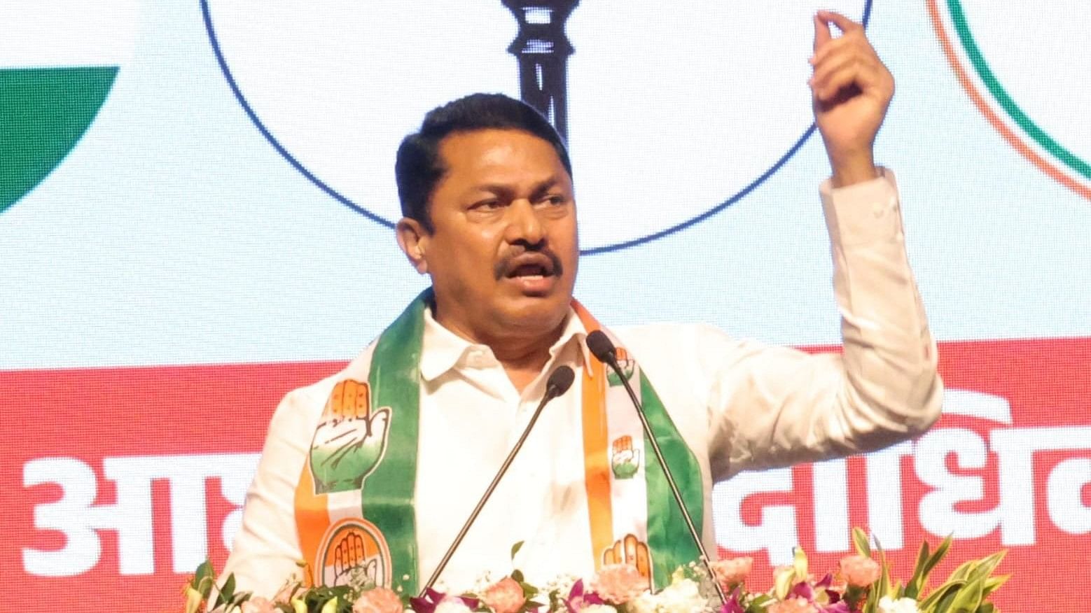 <div class="paragraphs"><p>Congress president Nana Patole addressing the meeting of the Maha Vikas Aghadi in Mumbai on Friday.</p></div>